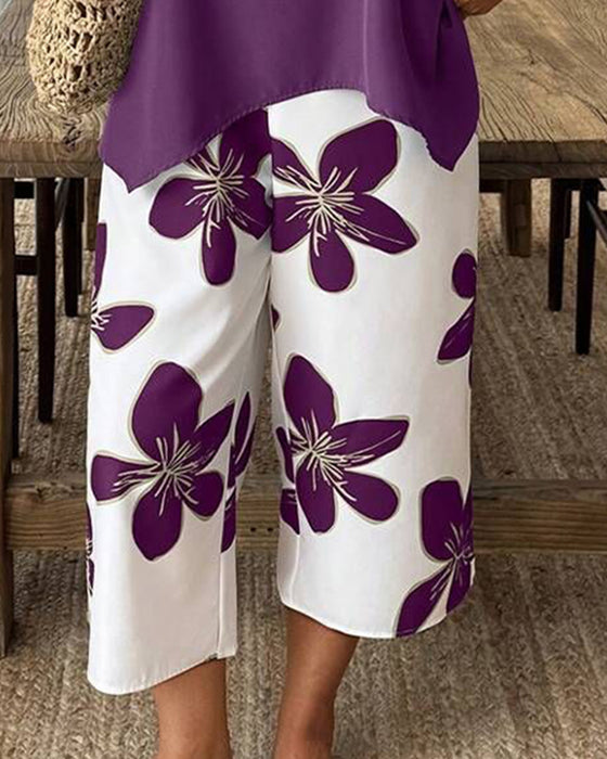 Set Elegant Print Mouwloos