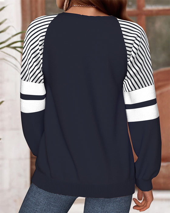 Trui Kerstletter Gedrukt Ronde Hals