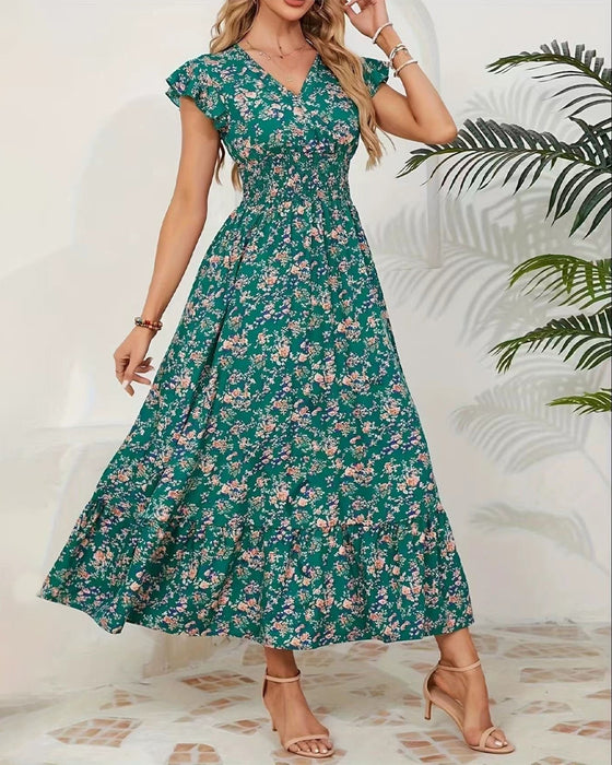 Jurk Bloemen Taille Strik