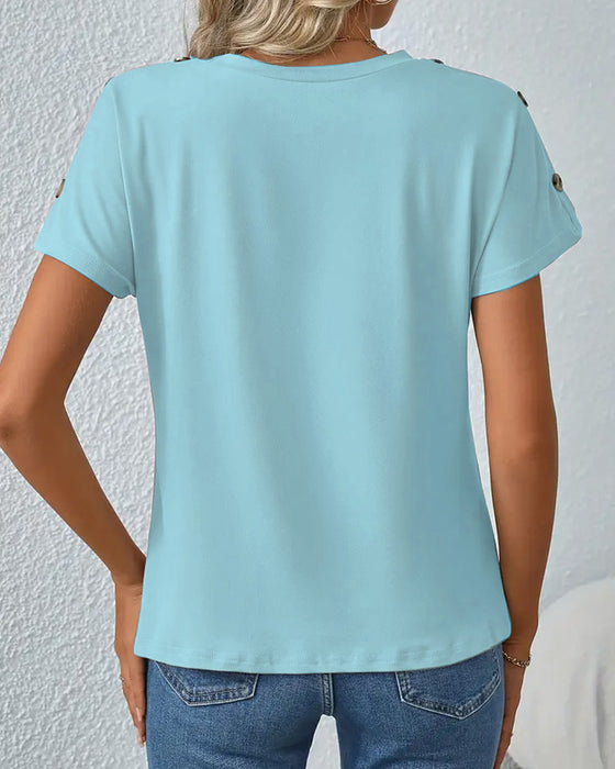 T-Shirt Korte Mouwen Gestreepte Print