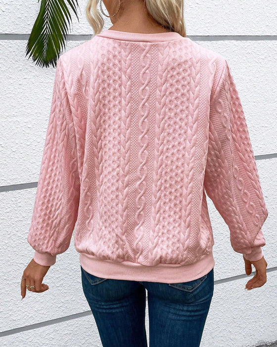 Casual effen sweatshirt met lange mouwen en rits