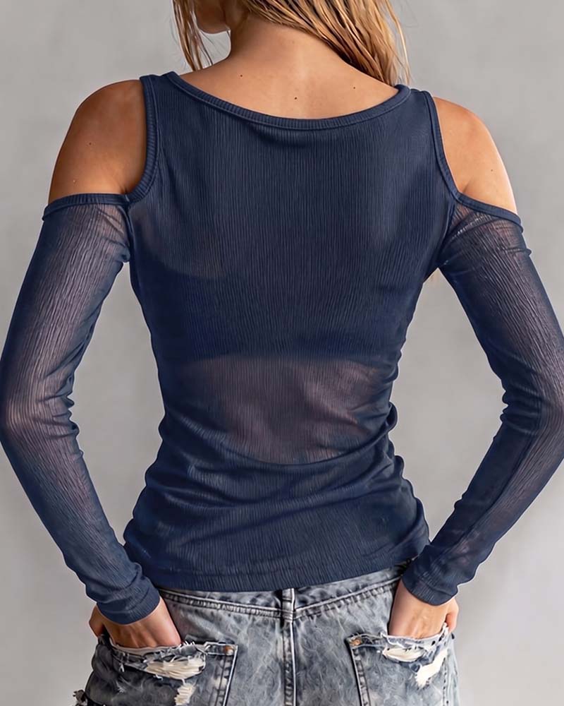 Blouse Kruiselings V-Hals Off-Shoulder