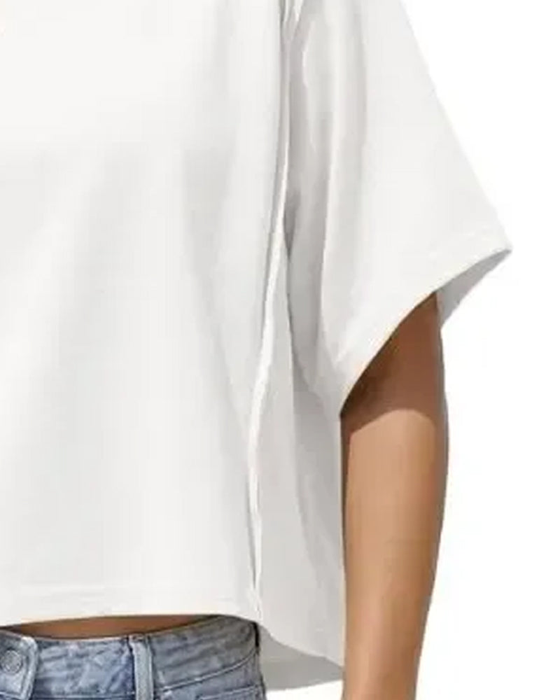T-Shirts Kort Drop Schouder Los