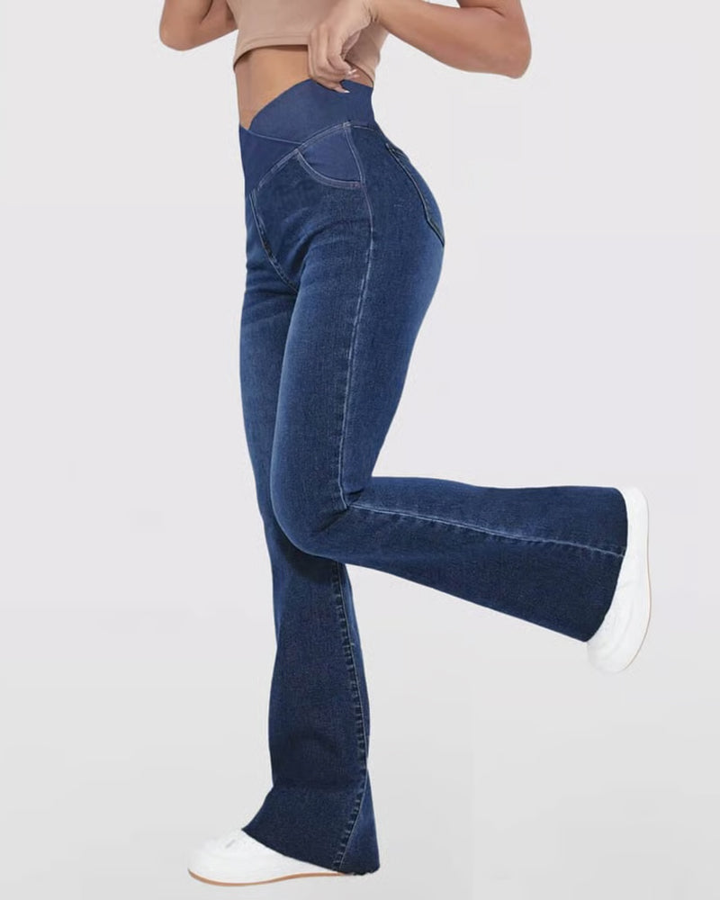 Broek Hoge Rekbaarheid Mode Zak Flare
