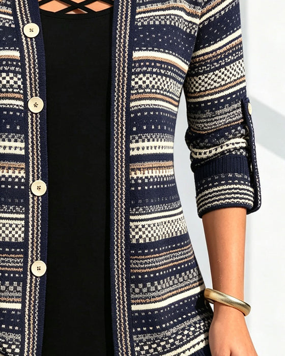 Blouse Bohemien Streep Reverse Nep Laag