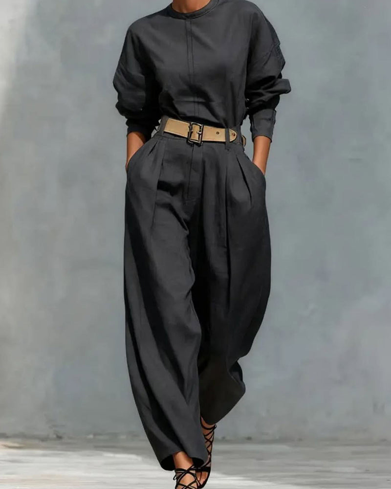 Broek Hoge Taille Wijd Pijp Wortel