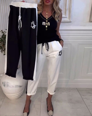 Broek casual slim fit elastisch trekkoord