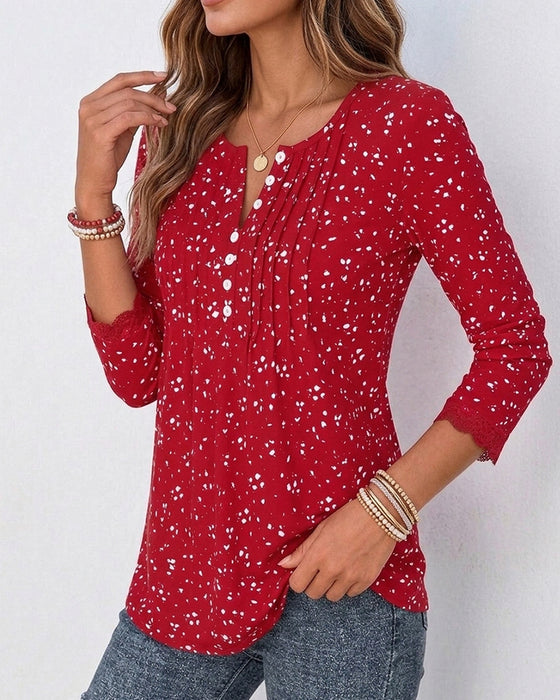 Top Kant Casual Lange Mouwen