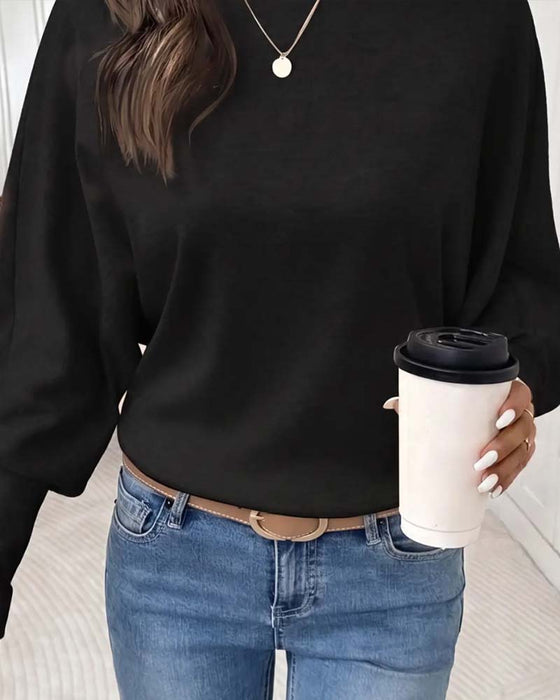 Top Los Vleermuismouw Casual Lange Mouw