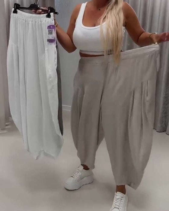 Broek Elastische Taille Wijd Been Harem