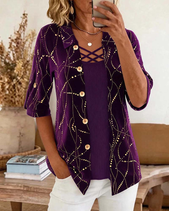 Blouse Reverse Knoop Voor Cross Over Nep Laag