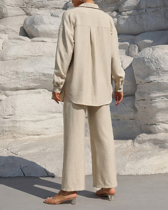 Set Lange Mouw Casual Effen