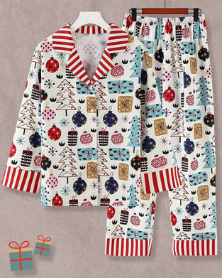 Tweedelige casual set met print voor thuis