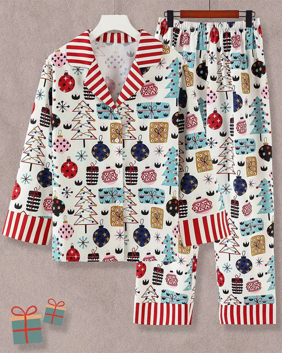 Tweedelige casual set met print voor thuis