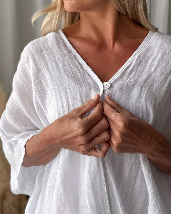 Blouse Los Vleermuis Mouw Effen