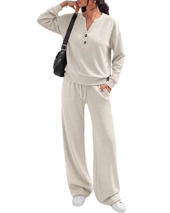 Set Lange Mouw Top Wijdbeen Broek