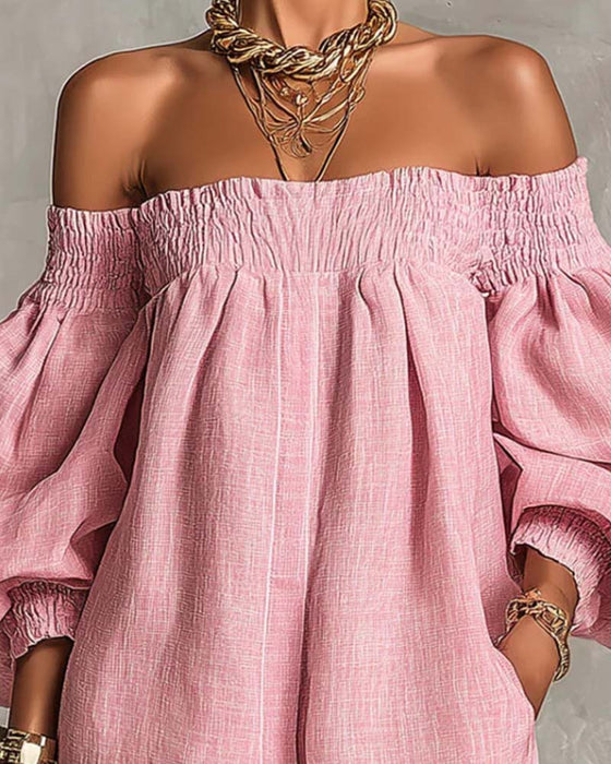 Jurk Bandeau Elastisch Pofmouw