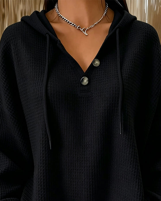 Sweatshirt Casual Effen Kleur Trekkoord