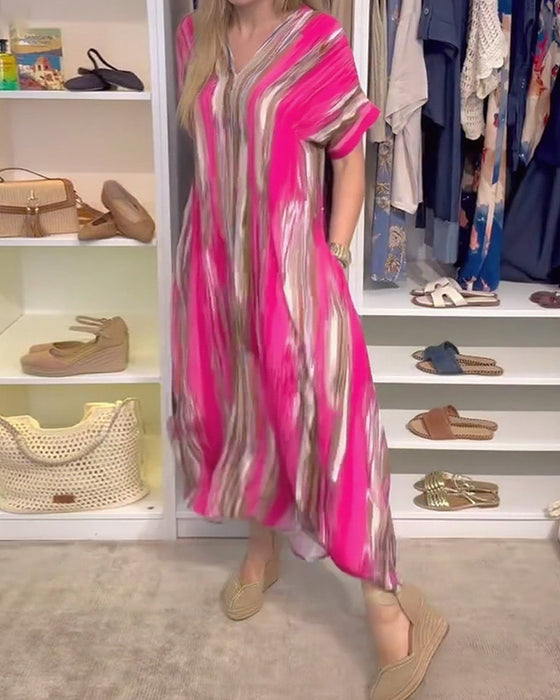 Casual jurk met losse V-hals