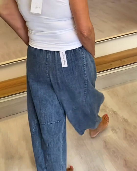 Casual Jeans Met Elastische Taille