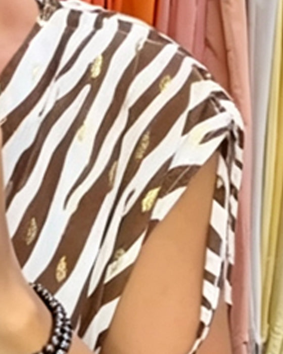 Jurk Strik Mouwloos Zebra