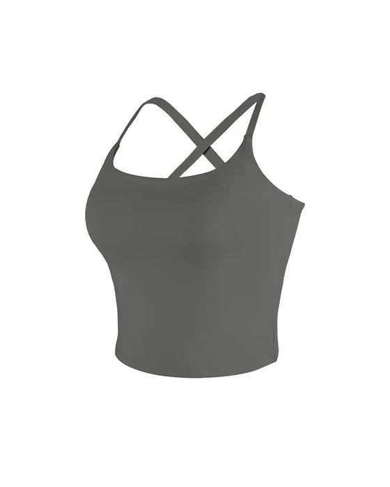 Cami Top Rug Kruis Effen