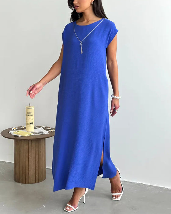 Jurk Midi Lengte Split Los