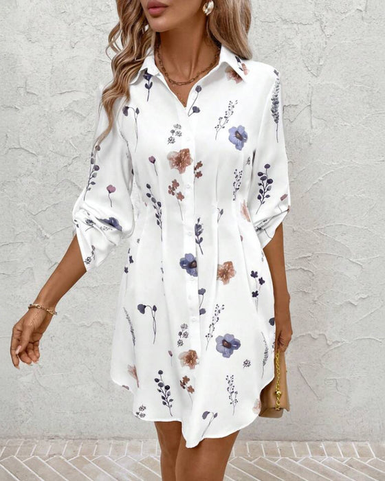 Jurk Mode Print Getailleerd