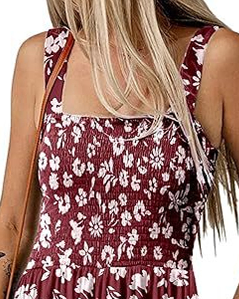 Jumpsuit bloemen casual bandjumpsuit