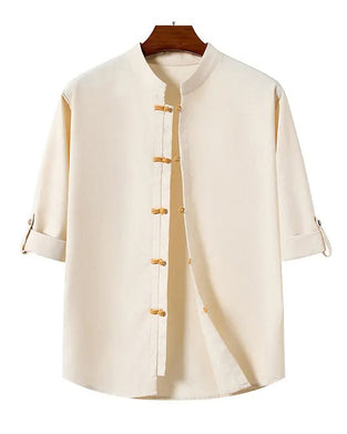 Shirt Chinese Stijl Vierkante Hals Casual