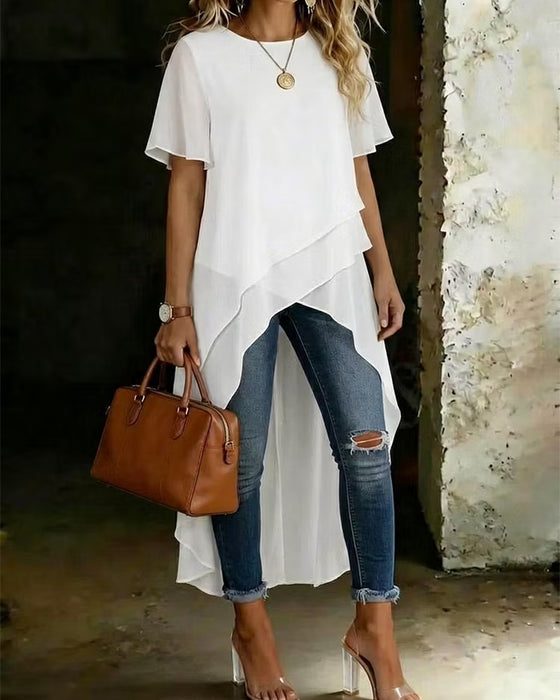 Blouse Onregelmatig Dubbele Laag