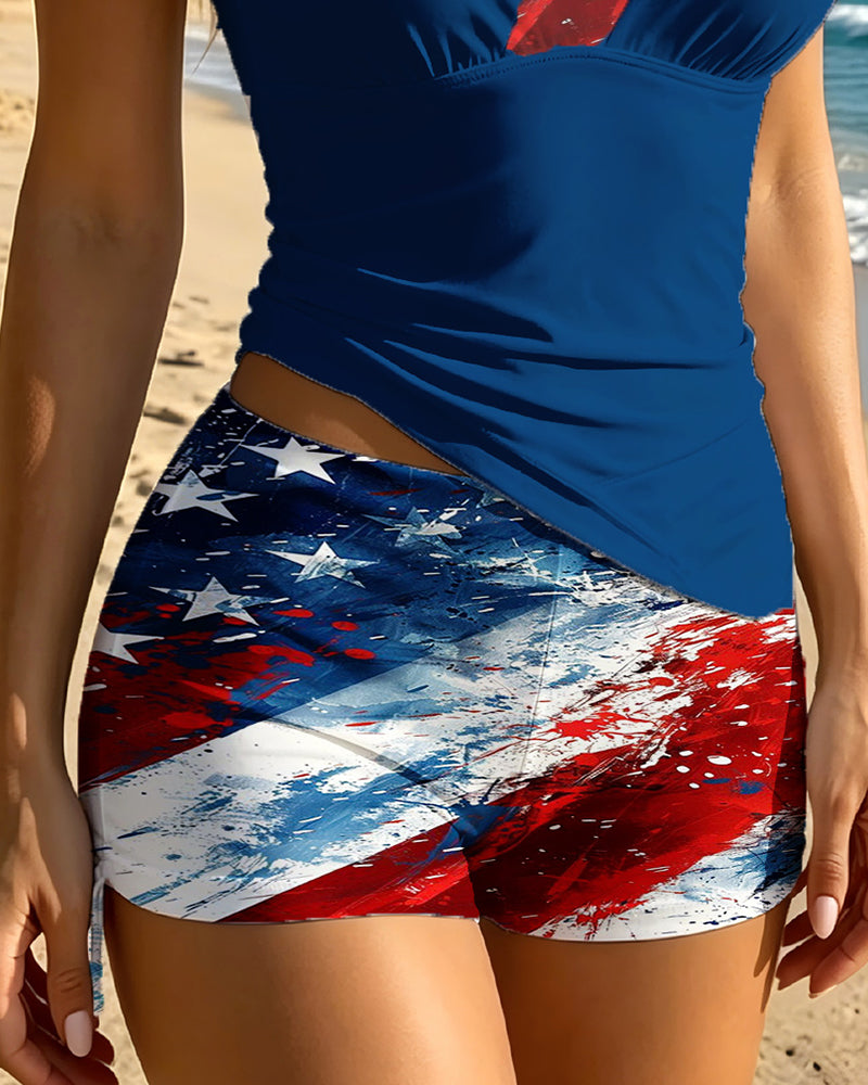 Tankini Vlag Gradient Afdruk Tweedelig