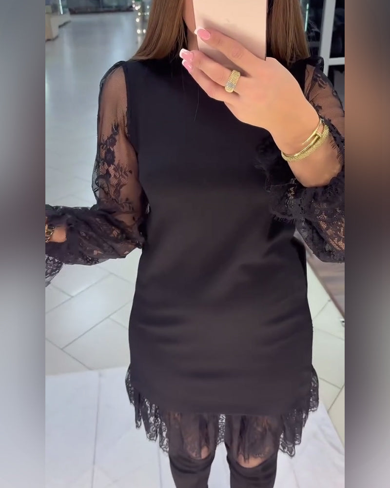 Kant Afgezet Patchwork Jurk