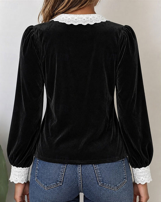 Top V-Hals Strik Patchwork