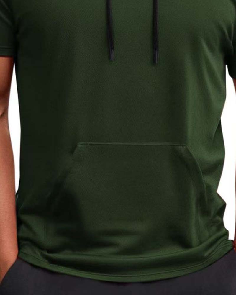 T-Shirt Capuchon Snel Droog Korte Mouw