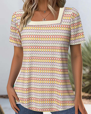 Blouse Modieus Casual Mouwloos Vierkante Hals