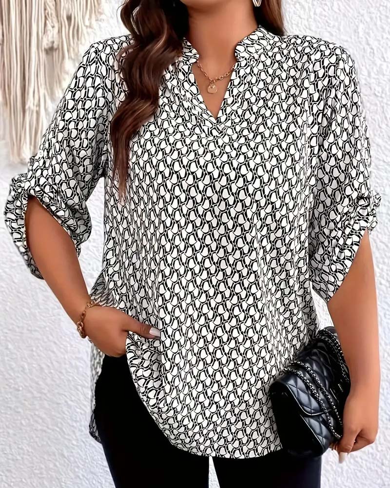 Blouse V-Hals Elegant Verfijnd Bohemien
