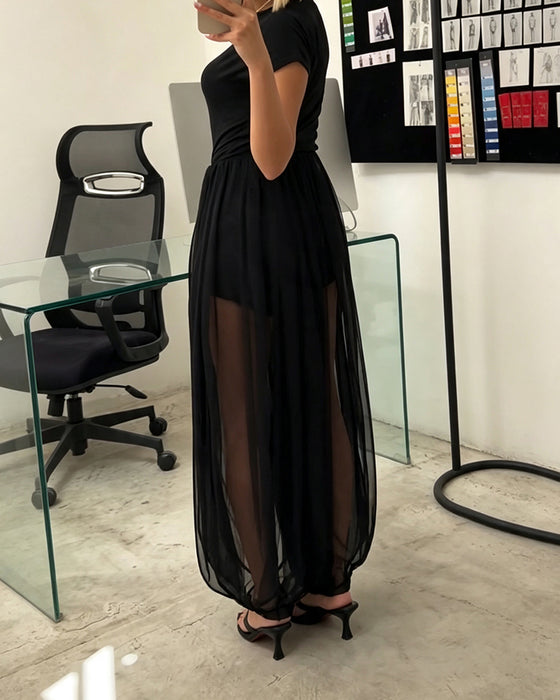 Broek Stijlvol Geplooid Sheer
