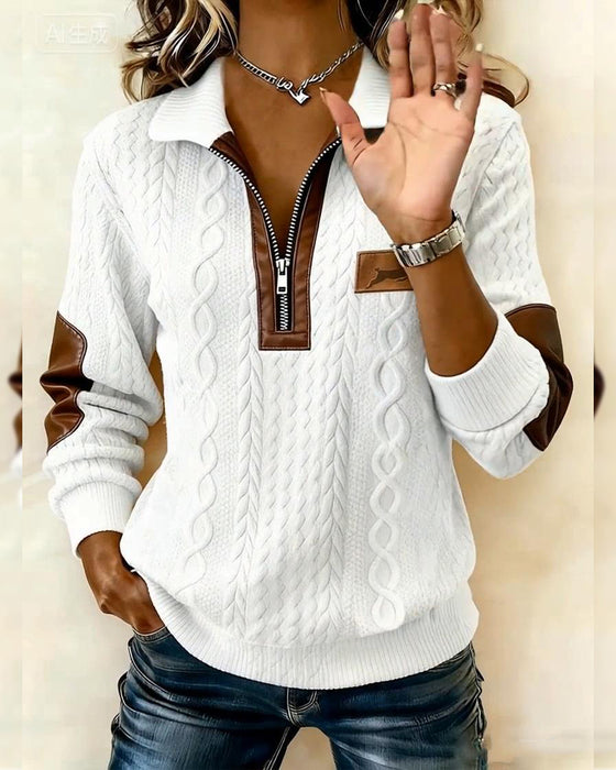 Langmouwige Sweatshirt Met Rits En Colorblocking