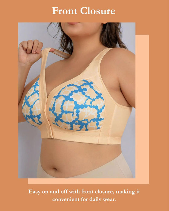 Voor Sluiting Draadloze Chic Geometrische Print Bralette