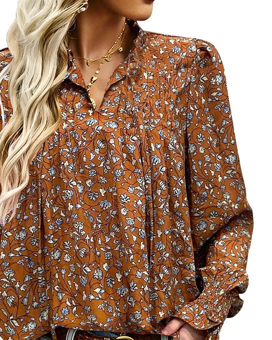 Blouse Pofmouw Bloemig Lange Mouw