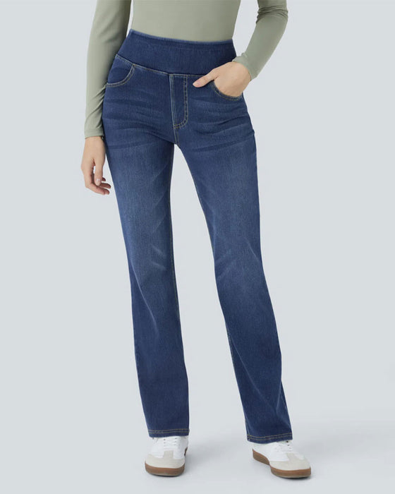 Broek Hoge Taille Denim Zak Flared