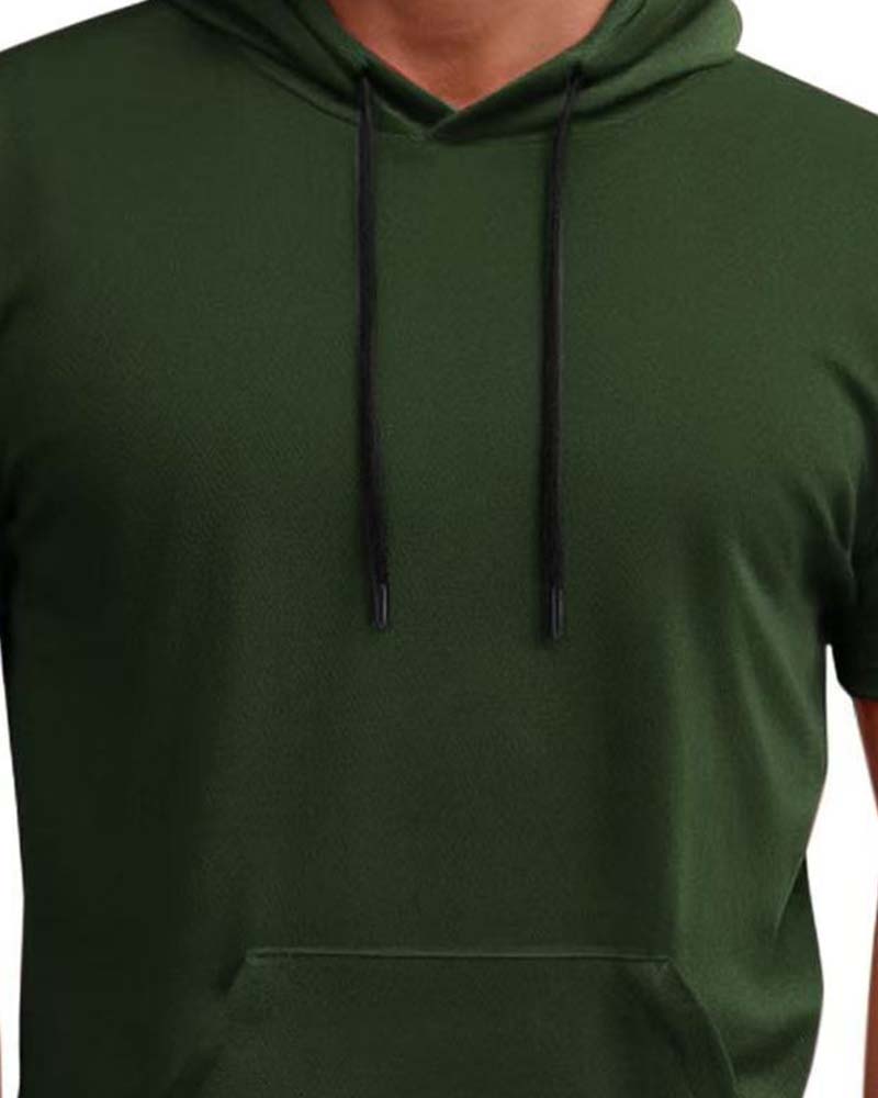 T-Shirt Capuchon Snel Droog Korte Mouw