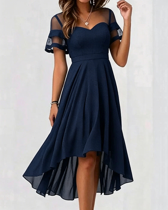 Jurk Mesh Patchwork Onregelmatig