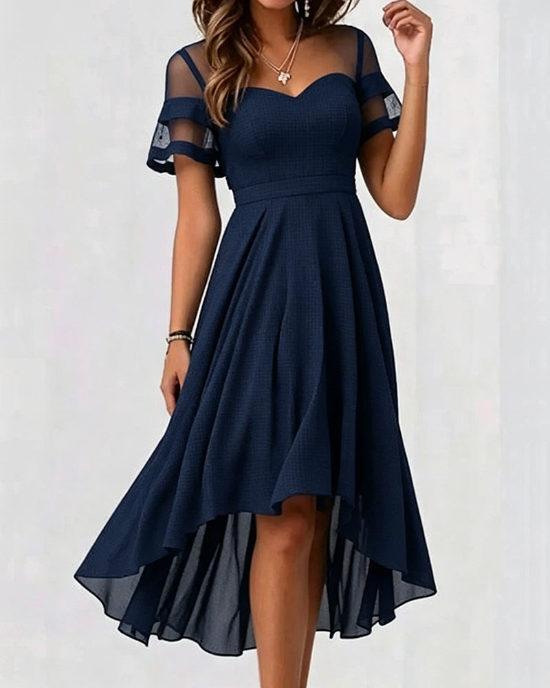 Jurk Mesh Patchwork Onregelmatig