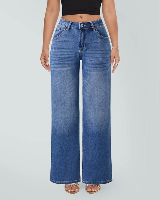 Jeans Hoge Taille Wijde Pijp