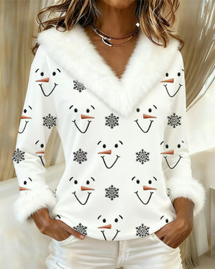 Top Modieus Bedrukt Bontkraag