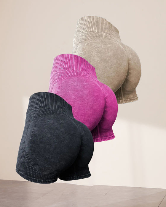 Eenvoudige effenkleurige shorts met hoge taille