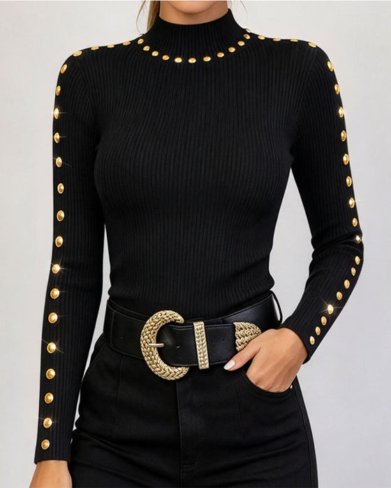 Top Turtleneck Gestructureerd Knoop
