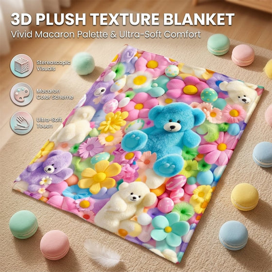 Deken Schattig Pluche 3D Plaid